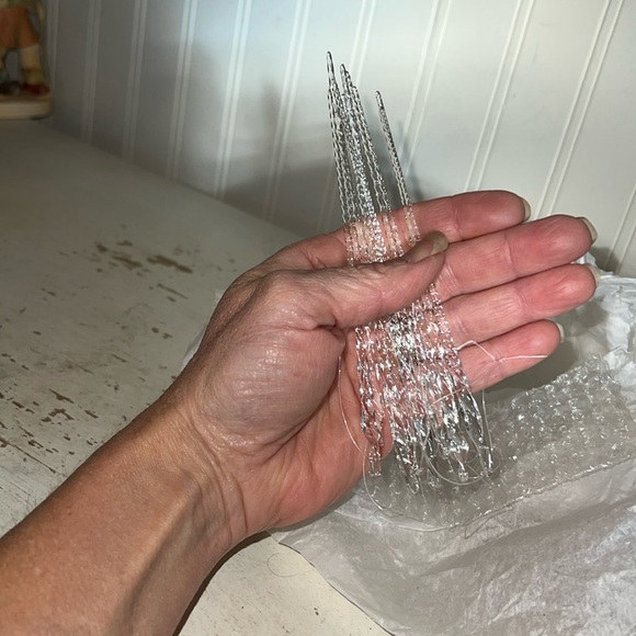 11 hand blown glass Christmas icicles ornaments - Picture 1 of 5